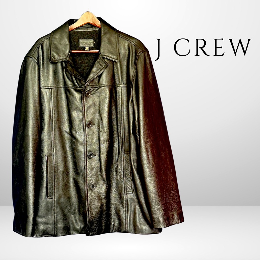 J Crew Men’s Xl Tall 100% Leather Jacket